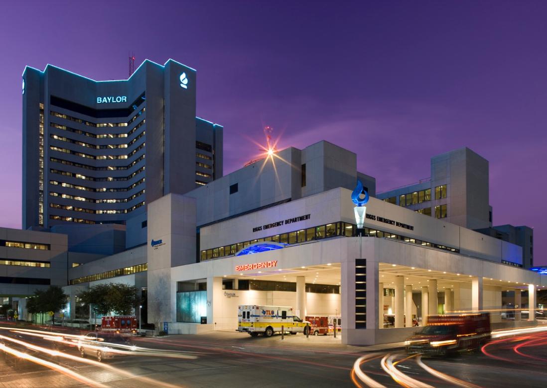 Baylor University Medical Center at dusk